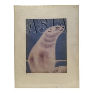 1934 Original Asia Cover, August, Frank McIntosh, Art Deco, Matted For Sale