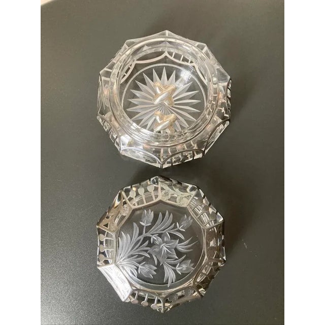 Victorian Jewelry Box With Silver Overlay by Heisey, Early 20th Century For Sale - Image 3 of 18