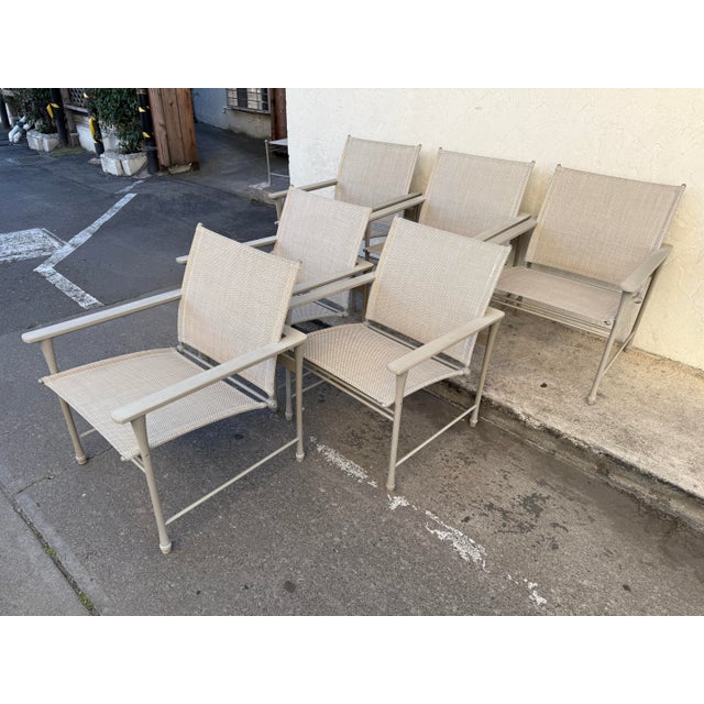 Art Nouveau Giati Designs Aprio Collection Outdoor Arm Chairs, Set of Six For Sale - Image 3 of 12