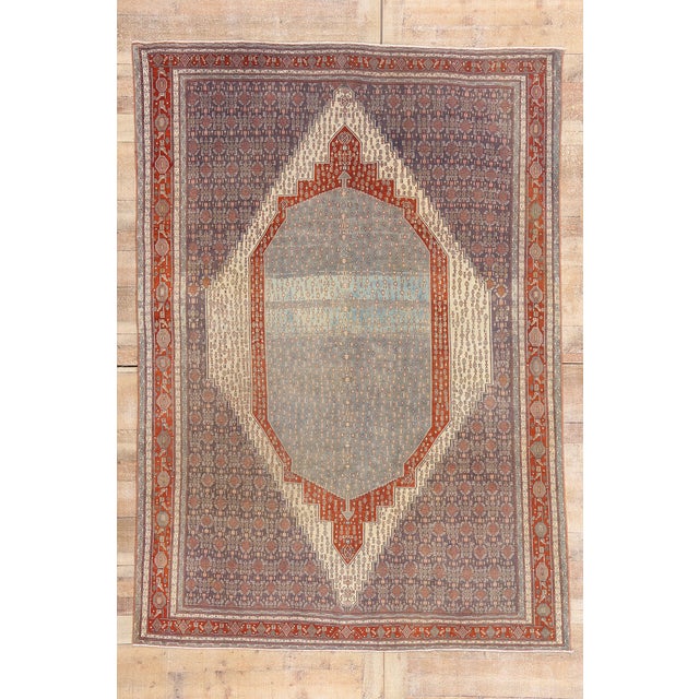 Antique Persian Senneh Rug, 06'05 X 09'01 For Sale - Image 10 of 10