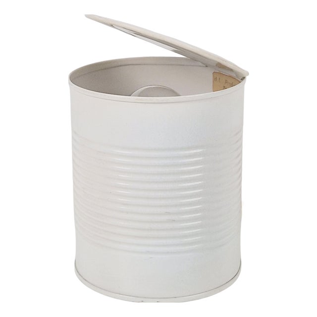 Pop Art White Metal Can Table Lamp by Vrieland, 1970s For Sale