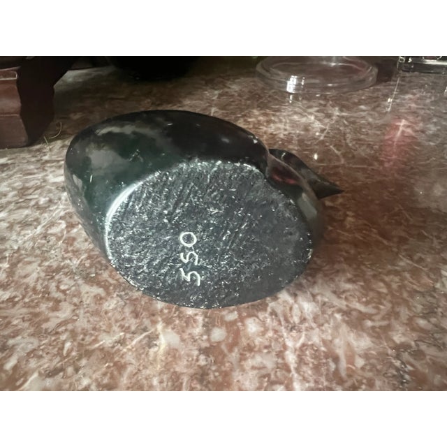 1980s Black Stone Modernist Bird Figurine Marked 550 For Sale - Image 4 of 4