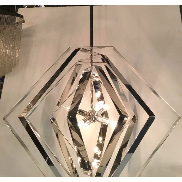 Contemporary Contemporary Chrome Finished Geometric Pendant Light For Sale - Image 3 of 6