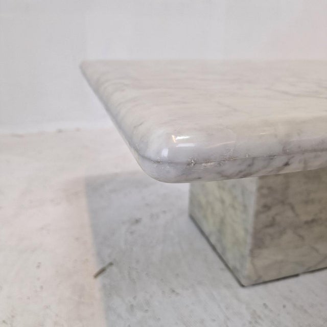 Italian Carrara Marble Coffee Table, 1980s For Sale - Image 15 of 17