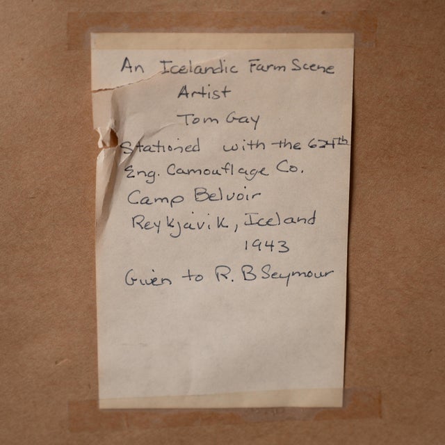 1940s Icelandic Countryside, Watercolor by Thomas B. Gay C. 1943 For Sale - Image 5 of 5