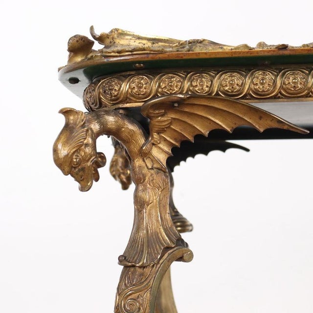Metal Antique Middle Victorian Bronze Papier Mache Table, England, 1800s For Sale - Image 7 of 14