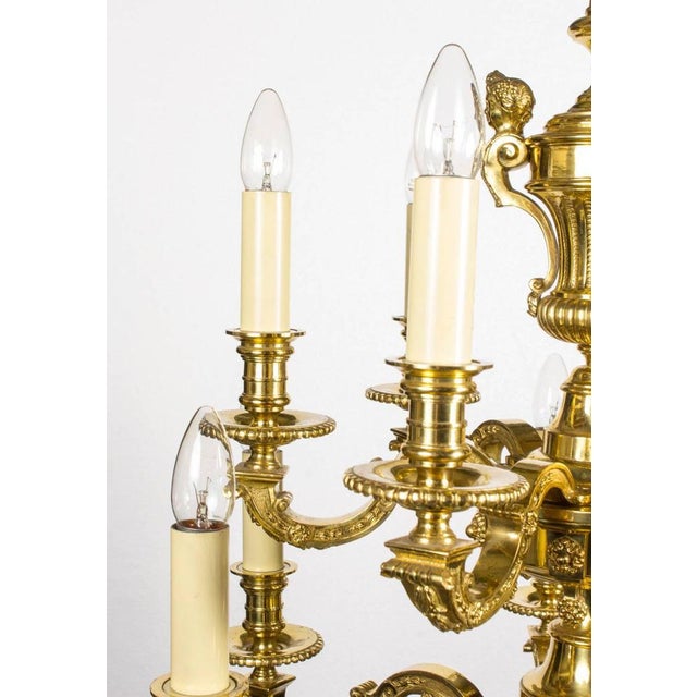 Early 20th Century French Louis XIV Style Twelve Branch Ormolu Chandelier For Sale - Image 5 of 11