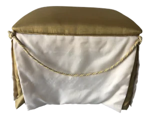 French Provençal Style Ottoman Satin/Braids