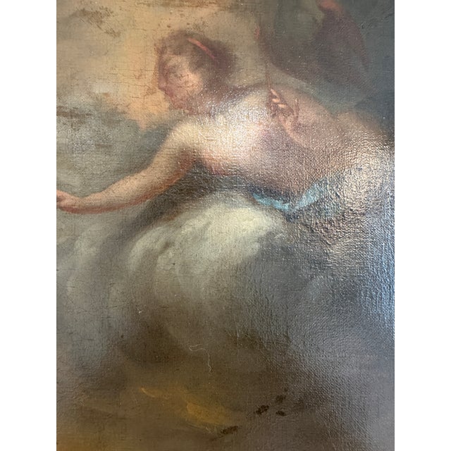 Late 17th Century European Baroque Oil Painting of Goddess and Cherub, Framed For Sale - Image 13 of 18