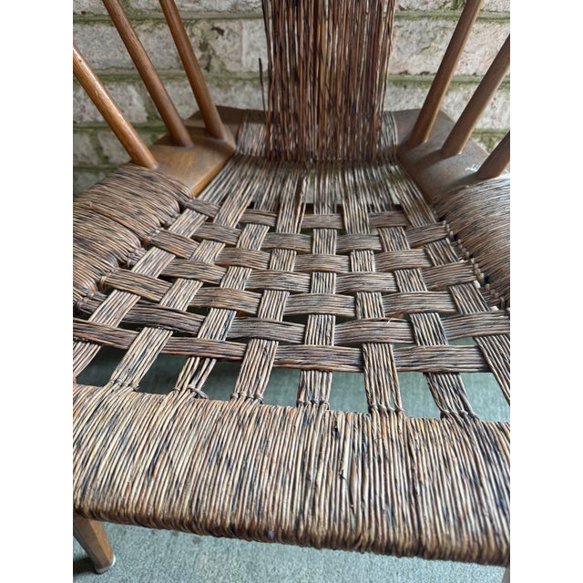 Pair of Vintage, Edmond Spence Rush and Mahogany Chairs, Mexico 1950s For Sale - Image 11 of 18
