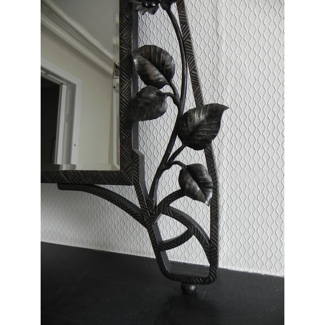 Art Deco Mirror with Faceted Glass in Steel Frame, 1940s For Sale - Image 16 of 18