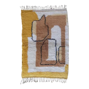 Moroccan Small Abstract Shag Rug - 5.1 X 3.3 Ft