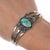 6.5" 30's-40's Navajo silver cuff bracelet with turquoise. Sturdy with old repair via reinforcement on one side.<p></p>All...