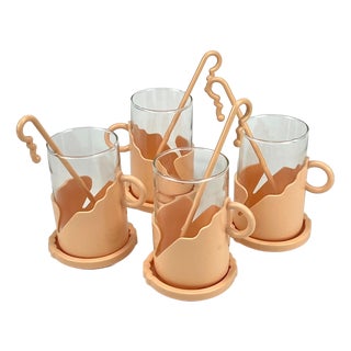 Cups in Glass and Plastic from Randwyck, 1980s, Set of 4 For Sale