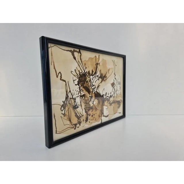 Harm-Hermann Hoffmann, Composition, 1970, Ink, Framed For Sale - Image 4 of 5