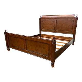 Leighton Hall King Size Mahogany Louis XVI Bed -Showroom Sample For Sale
