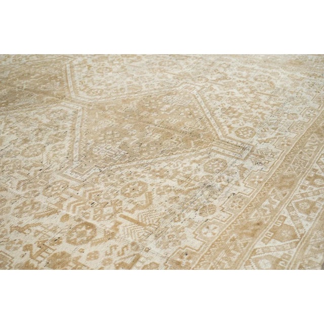 Cream Vintage Shriaz Rug 7' x 10'1'' For Sale - Image 8 of 11