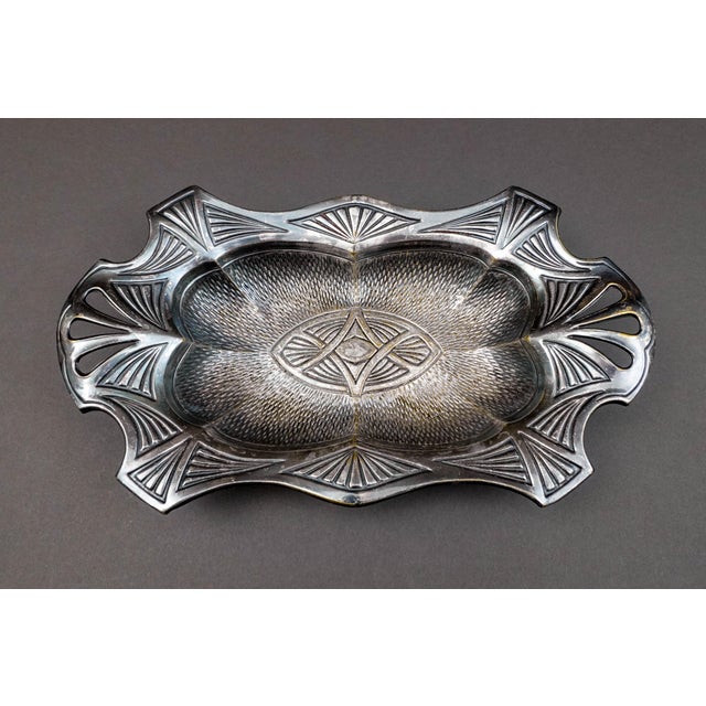 Mid 20th Century Fabr Wolska Pod Warszawa Poland Antique Silver Plate Serving Bowl Dish Tray For Sale - Image 4 of 11