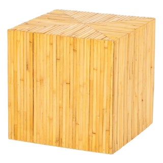 Gabriella Crespi Style Modern Bamboo Side Table For Sale