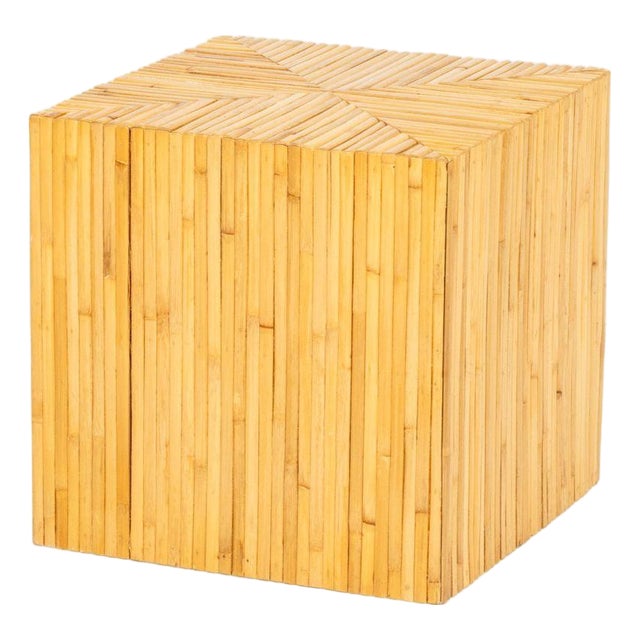 Gabriella Crespi Style Modern Bamboo Side Table For Sale