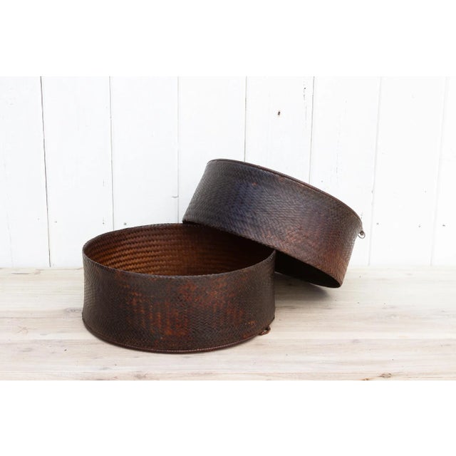 19th Century Round Akha Tribe Woven Basket For Sale - Image 4 of 7