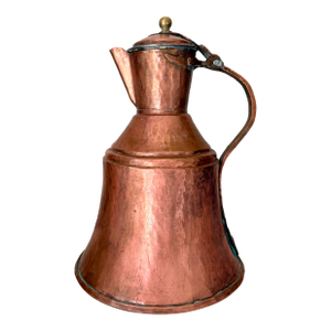 Antique Rustic Hammered Copper Ewer Kettle