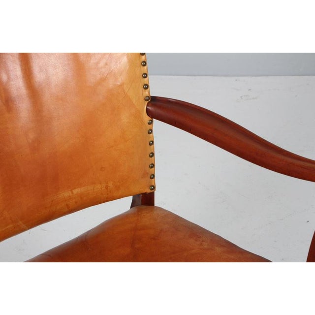 Metal Polexim Armchair in Patinated Nature Leather by Kaare Klint, 1940s For Sale - Image 7 of 10