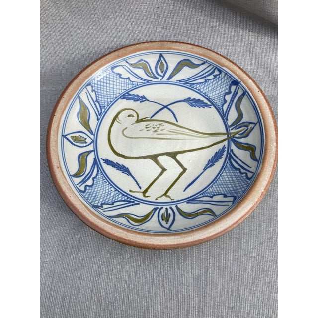 Contemporary Contemporary Bird Stoneware Pottery Bowl For Sale - Image 3 of 12