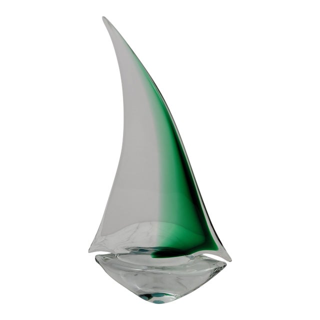 Vintage Oggetti Murano Art Glass Sail Boat Sculpture For Sale
