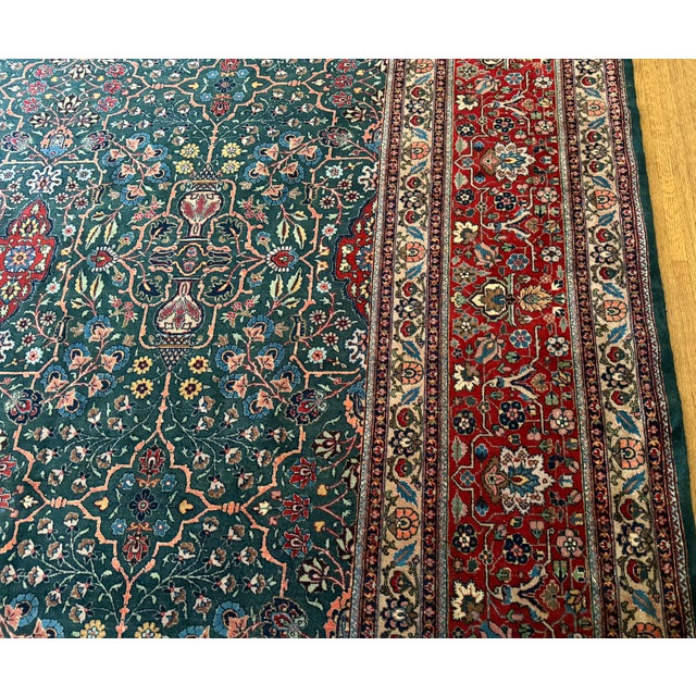 Huge Palace Size Handmade Persian Wool Tabriz Rug 13.5’ by 20’ For Sale In Los Angeles - Image 6 of 9