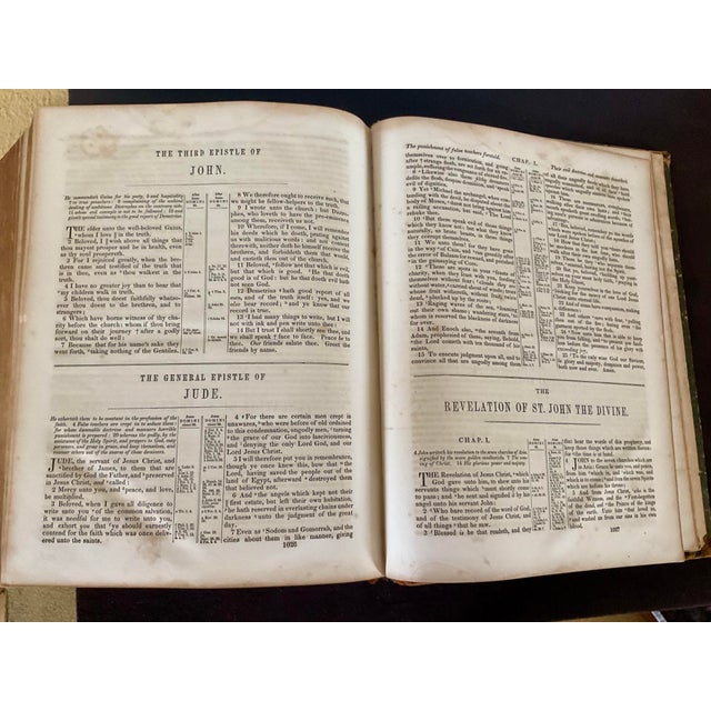 Mid 19th Century Holy Bible With a Leather Embossed Binding/Cover Circa 1851 For Sale - Image 12 of 12