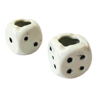 Vintage Dice Mini Ashtrays - Set of 2 For Sale