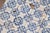 Antique 18th Century Portuguese Blue & White Tiles Set of 61 With Repeating Floral-Geometric Pattern For Sale - Image 4 of 18
