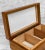 Mid 20th Century Vintage Traditional Teak Storage Dresser Box W/ Milk Glass Interior For Sale - Image 5 of 7