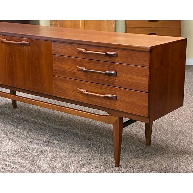 Mid-Century Modern Mid Century Modern Teak Credenza on Elevated Trestle Base c.1960 For Sale - Image 3 of 8