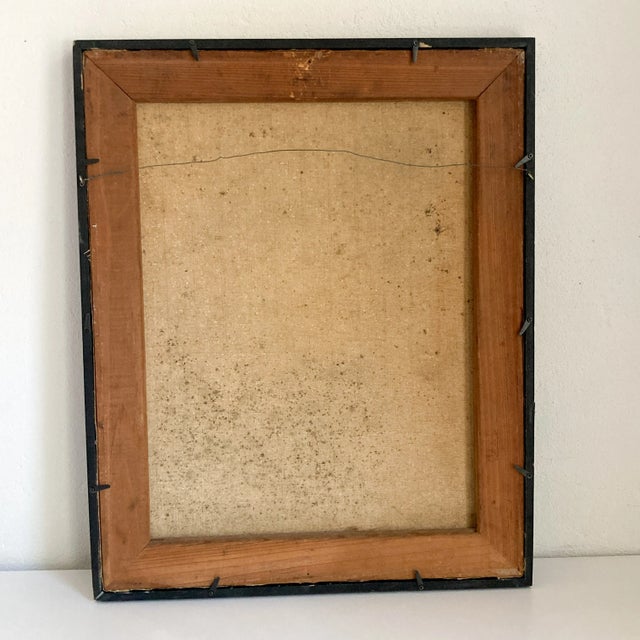 Burgundy Signed Woman Portrait Painting, Original 1940's Female Portrait Painting by Gladys Bjorn, Vintage Artwork on Canvas, For Sale - Image 8 of 10