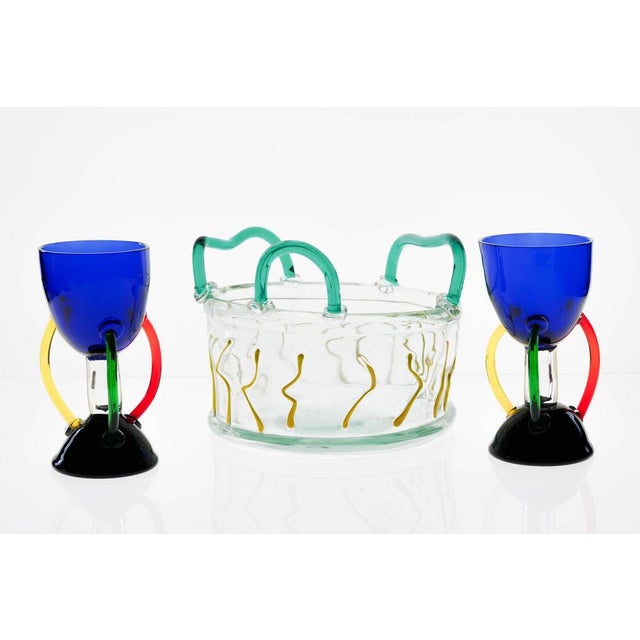 Stemmed Glasses or Cups and Bowl, 1980s, Set of 3 For Sale - Image 15 of 18