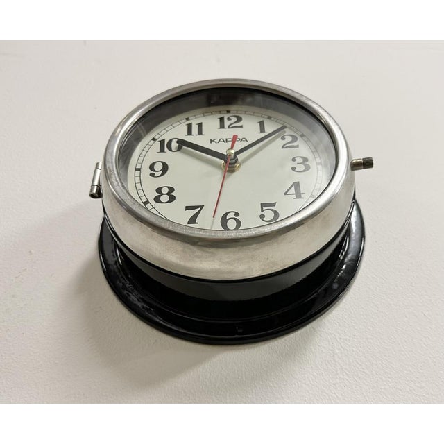 Vintage Black Kappa Maritime Wall Clock, 1980s For Sale - Image 6 of 18