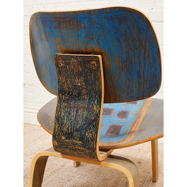 Mid 20th Century Mid 20th Century Spencer Collins Hand-Painted Molded Plywood Chair With Abstract Portrait For Sale - Image 5 of 12