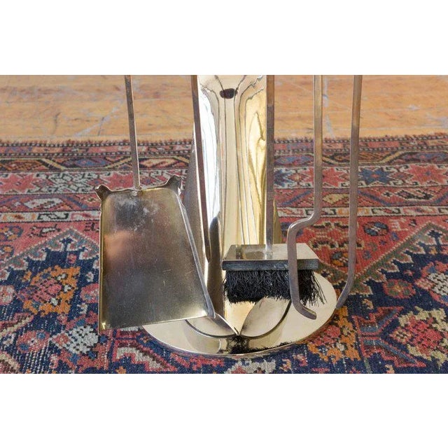 Silver Set of French 1960s Nickel-Plated Fireplace Tools For Sale - Image 8 of 9