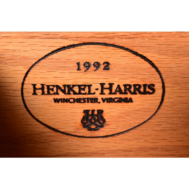 Henkel Harris Georgian Carved Mahogany Lighted Breakfront Bookcase Cabinet For Sale - Image 9 of 18