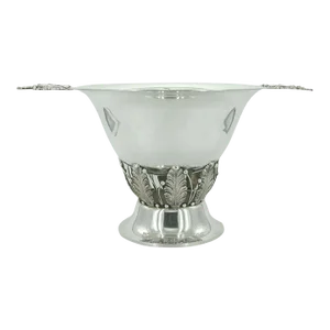 Late 19th Century Large Sterling Silver Handled Punch Bowl