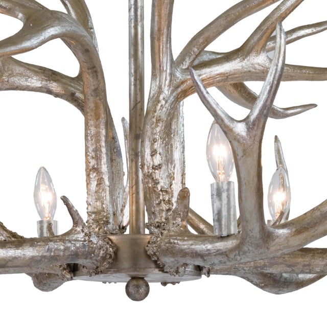Not Yet Made - Made To Order Regina Andrew Antler Chandelier in Ambered Silver Leaf For Sale - Image 5 of 7