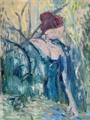 "Emerging From the Lake" Abstract Expressionist Painting by Francesca Owen