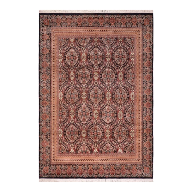 Beautiful 1990's Pak-Persian Black/Gold Wool Rug - 8'0'' X 10'0'' For Sale