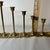 Vintage Brass Tulip Candlestick Set of 7 Graduated Heights 3"-9" MCM Square Base For Sale - Image 11 of 12