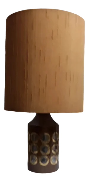 Vintage Italian Table Lamp with Brown Ceramic Base, 1970s