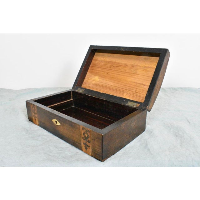 French Late 19th Century Antique Domed Box With Marquetry For Sale - Image 3 of 6