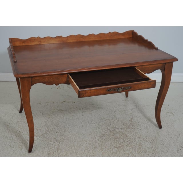 French Country Century Country French Writing Desk W. Drawer For Sale - Image 3 of 18