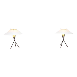 1955 Gerald Thurston Midcentury Tripod Table Lamp Pair for Lightolier